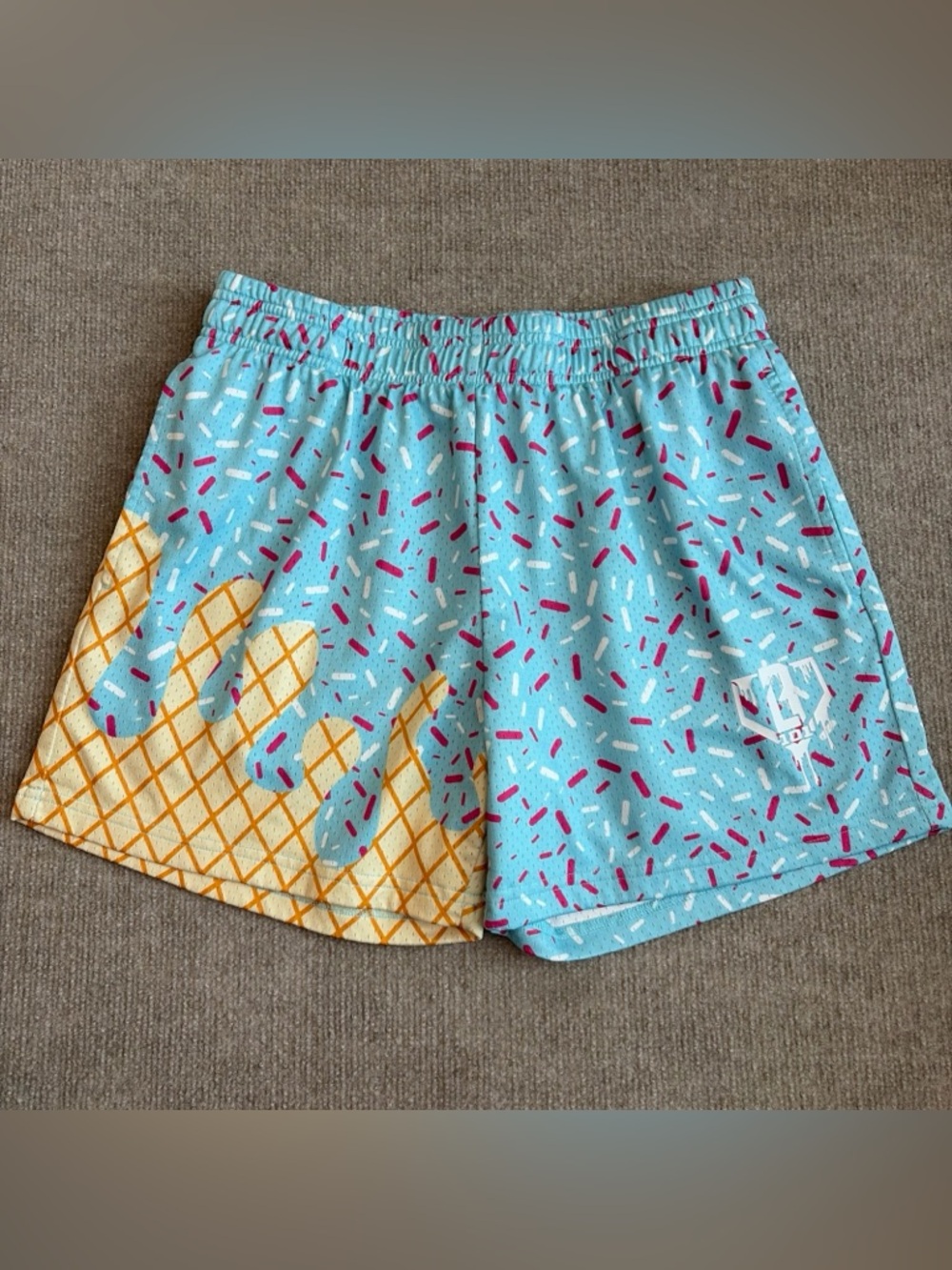 Baseball Lifestyle 101 Men’s Sz Small Ice Cream Cotton Candy Mesh Shorts 5"
